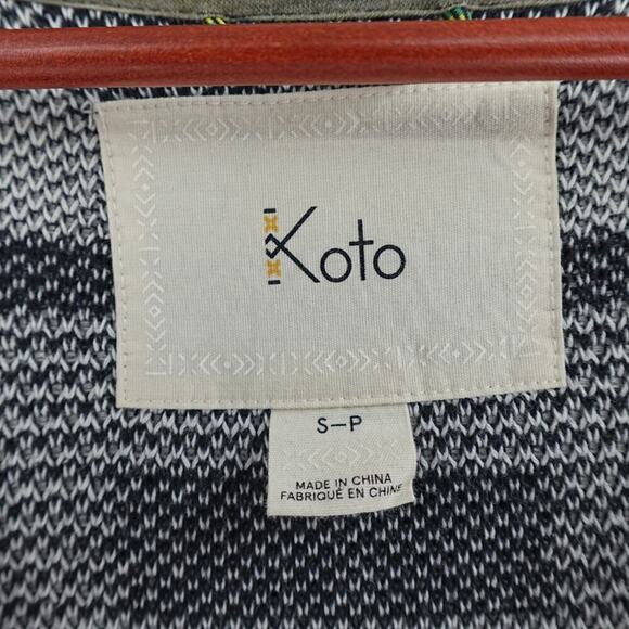 KOTO Cardigan Mens Small Black Tribal Print Southwestern Cowboy Festival Retro - Picture 5 of 13